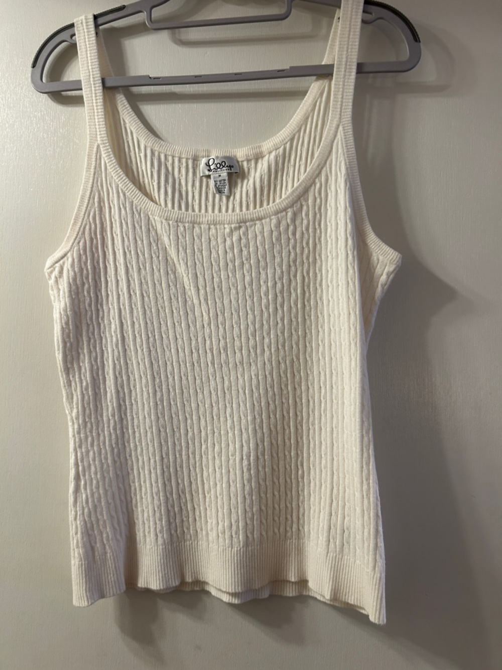 Lilly Pulitzer White Cable Knit Tank Top